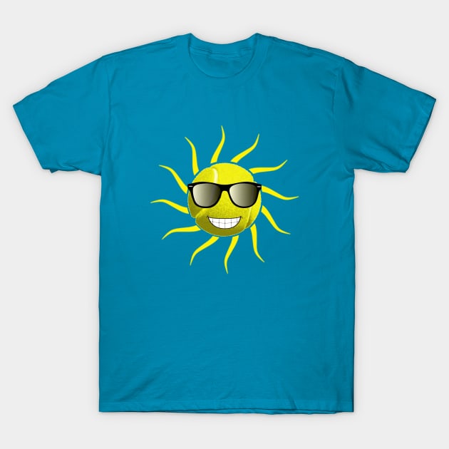 Tennis Ball Cool Sun Face T-Shirt by numpdog